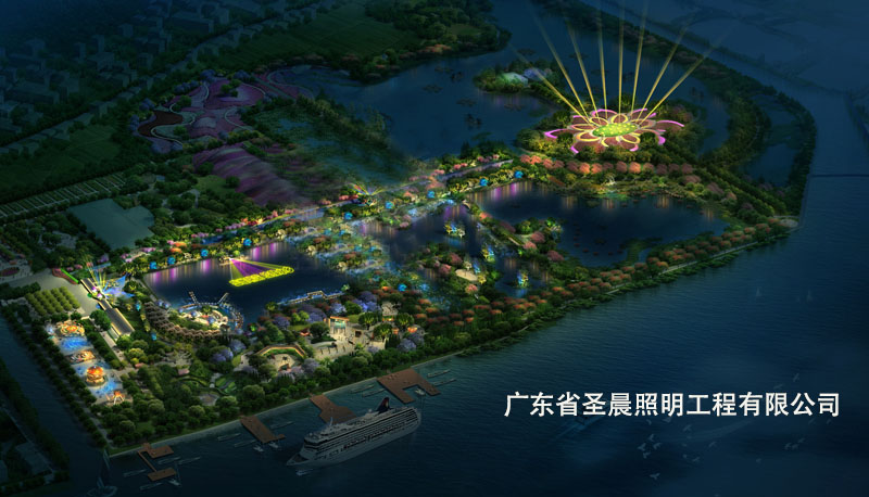 广州国瑞水乡欢乐世界云游水乡区夜间照明设计