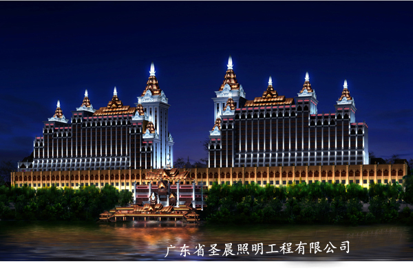 云南湄公河人家酒店夜景照明设计